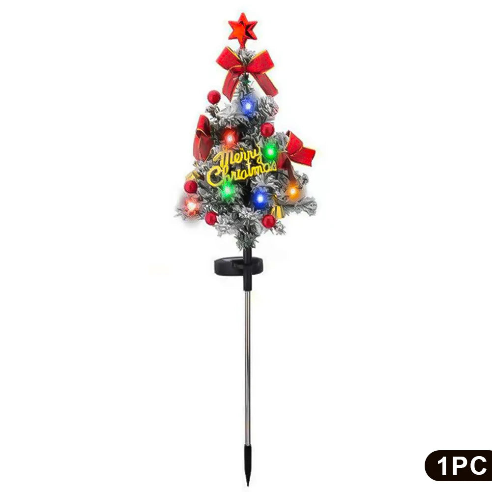 Solar Christmas Tree Lights Outdoors LED Christmas Decor IP65 Waterproof Garden Lawn Landscape Lamps for Patio Porch Pathway HIP 05