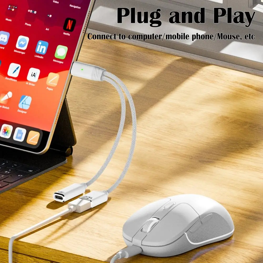 2-in-1 USB-C Splitter PD 100W Charging & Audio Adapter OTG USB-C Splitter Adapter HIP