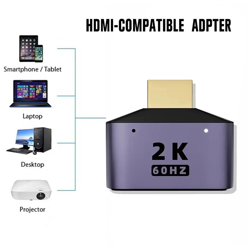 1-to-2 HDMI Splitter Adapter – 2K HD Dual Output Monitor HDMI Splitter Adapter HIP