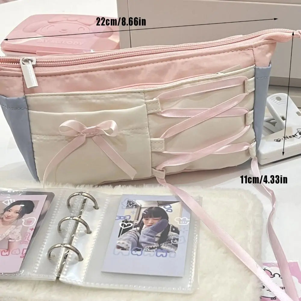 Pink Ballet Bow Pencil Case – Large Capacity Pen Bag Pencil Case HIP