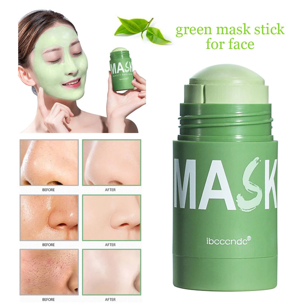 Face Clean Mask Green Tea Cleansing Stick Mask Shrink pores Deep Blackhead Remover facial Cleansing Moisturizing Mask 40g HIP