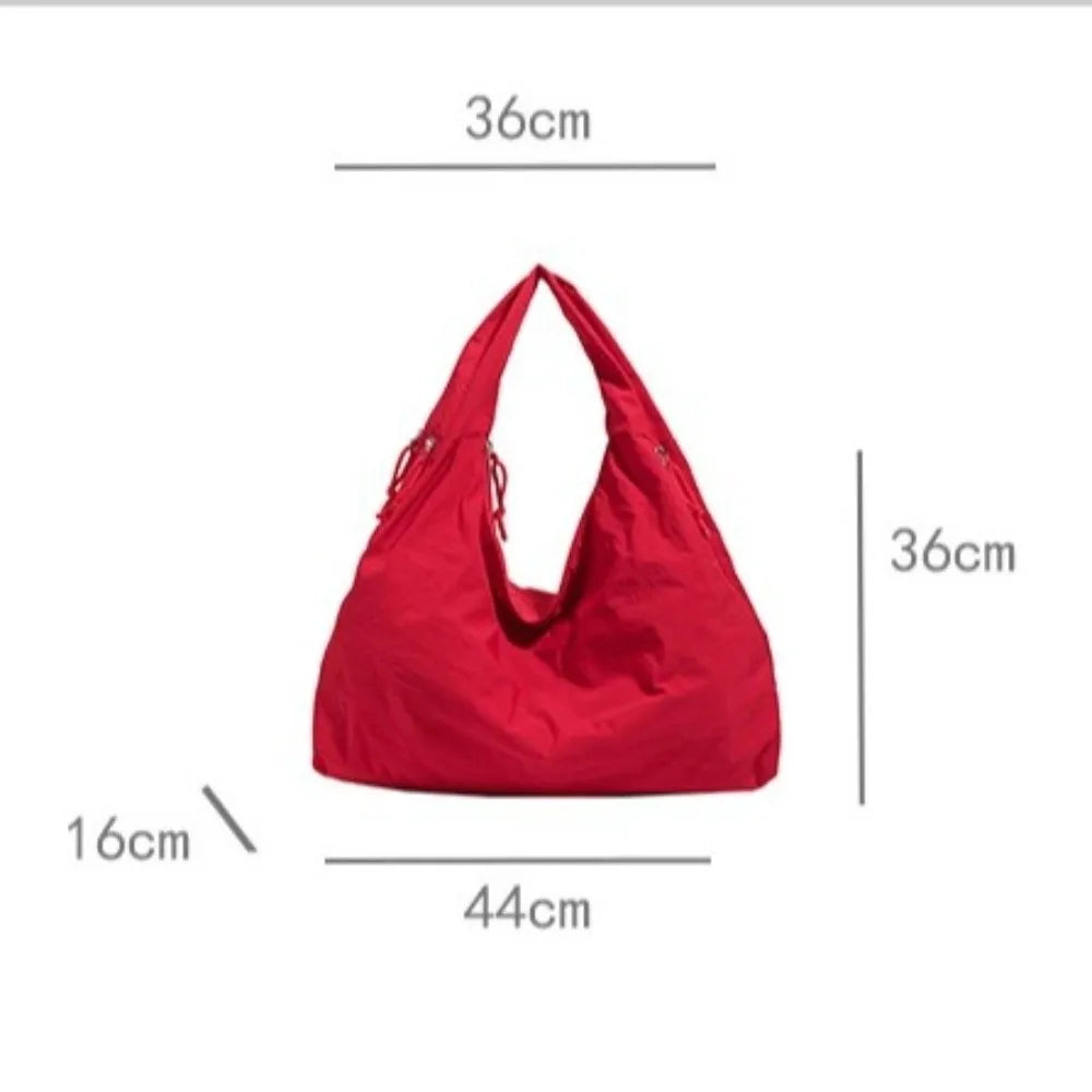 Large Nylon Shoulder Tote Bag – Zipper & Multi-Pocket | HIP Shoulder Tote Bag HIP