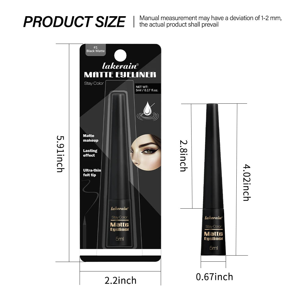 Waterproof Eyeliner Pen Matte Liquid Eyeliner 17H Long Wear Sweat Proof Smudgeproof Stain-free Ultra-fine Liquid Cosmetics HIP