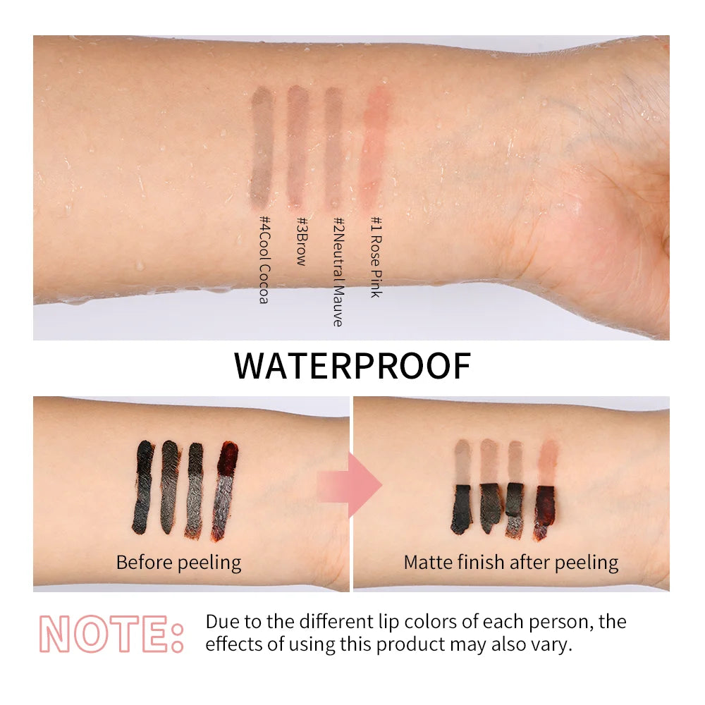 Waterproof Lip Liner Peel Off Tattoo Lipgloss Waterproof Long Lasting Matte Lip Tint Brown Contour Tear-off Lips Stain Cosmetic HIP
