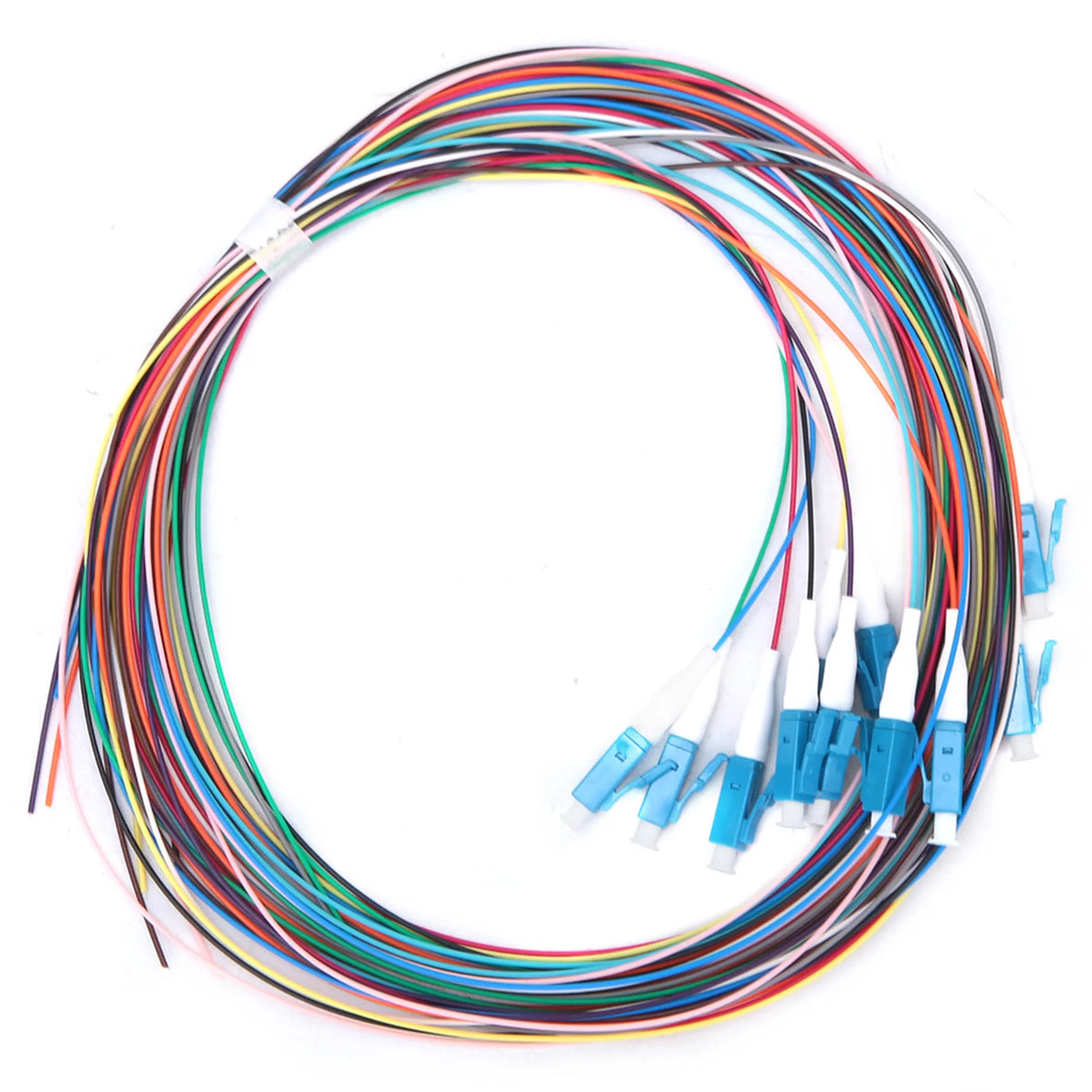 12 Strand Fiber Optic Pigtail LC/UPC Single Mode Low Insertion Loss 1.5m HIP 1set