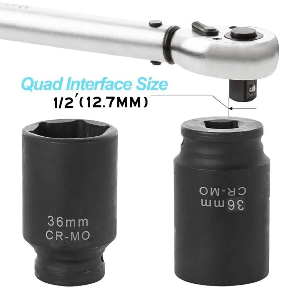 1/2" Drive Impact Socket 6-Point 24mm & 36mm – Heavy Duty Impact Socket HIP