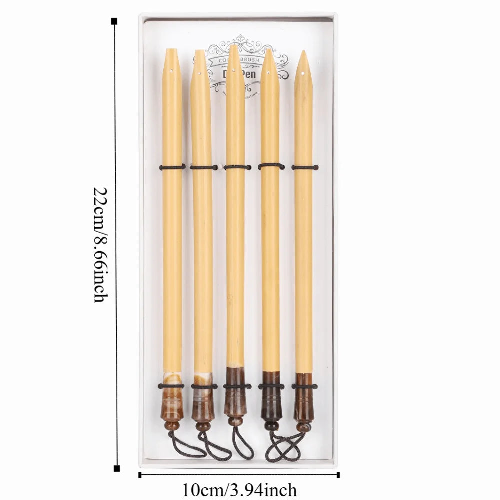 5-Piece Bamboo Dip Pen Set – Calligraphy & Drawing Nibs Calligraphy Dip Pen Set HIP