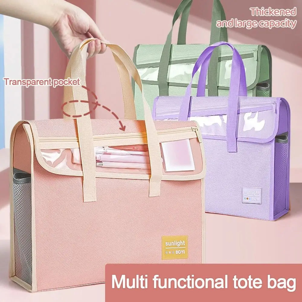 A4 Canvas File Bag – Large Capacity Multilayer Tutoring Bag Canvas File Bag HIP