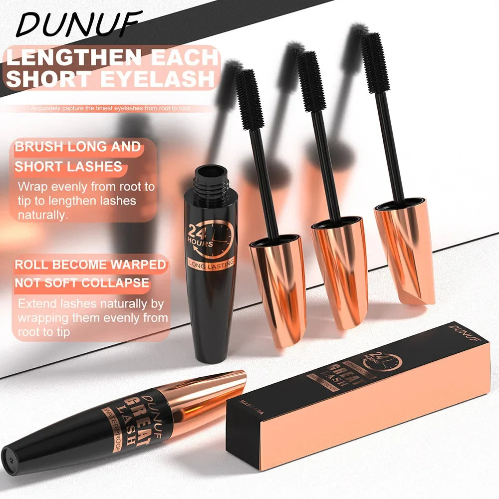 DUNUF 24HR Waterproof Mascara – Volume, Length & Curl Waterproof Mascara HIP