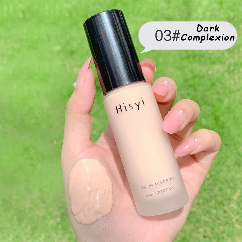 Full Coverage Foundation Liquid Makeup Face Foundation Natural Glow Lightweight Moisturizing Base Long Lasting Smooth Coverage HIP 03 Dark Complexion