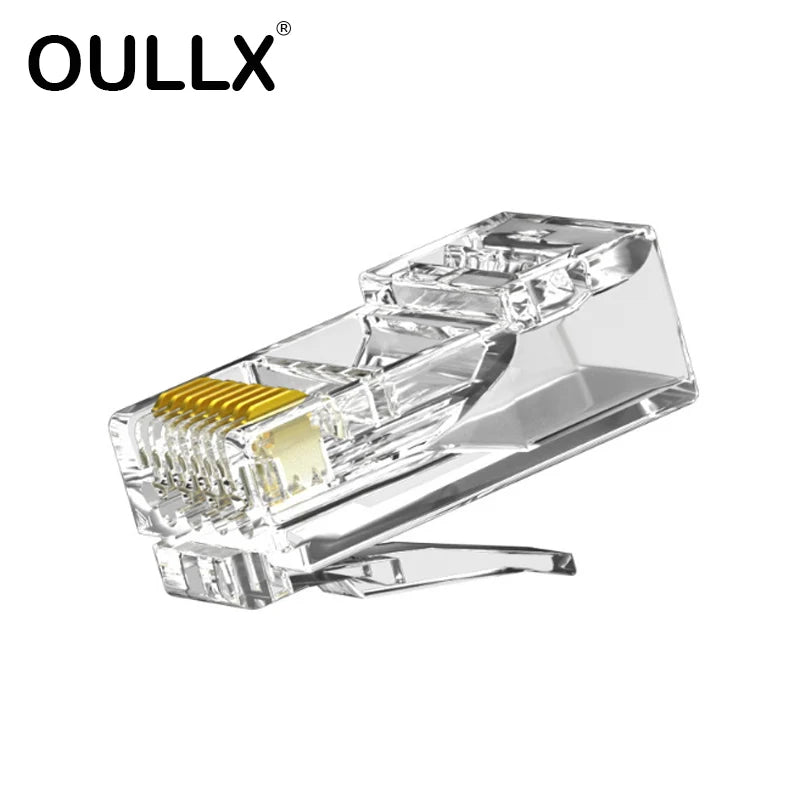 RJ45 Cat6/Cat6e Gold-Plated Network Connector Plugs 20/50/100pk Network Connector Plug HIP