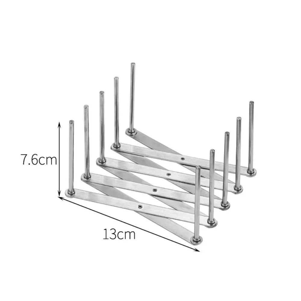 Stainless Steel Foldable Dish Rack Organizer with Drainage Dish Rack Organizer HIP 4 grids