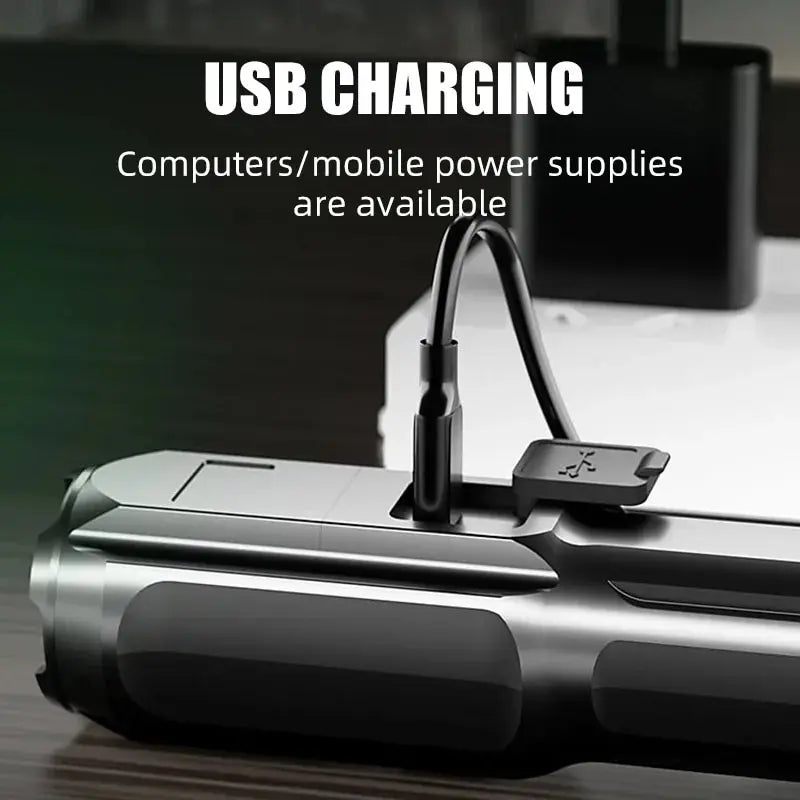 Portable USB Rechargeable Zoomable LED Flashlight | 500LM LED Tactical Flashlight HIP