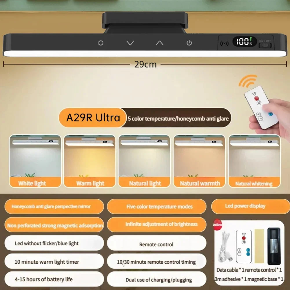 Magnetic Touch Rechargeable Desk Lamp LED Night Light No Drilling Magnetic Reading Cabinet Mirror Bedside Desk Lamp HIP