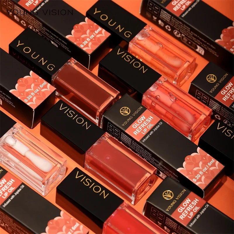 7 Colors Lip Gloss Lip Oil Mirror Water Glossy Tint Hydrating Plumping Lip Care Jelly Gel Moisturizing Liquid Lipstick Cosmetic HIP