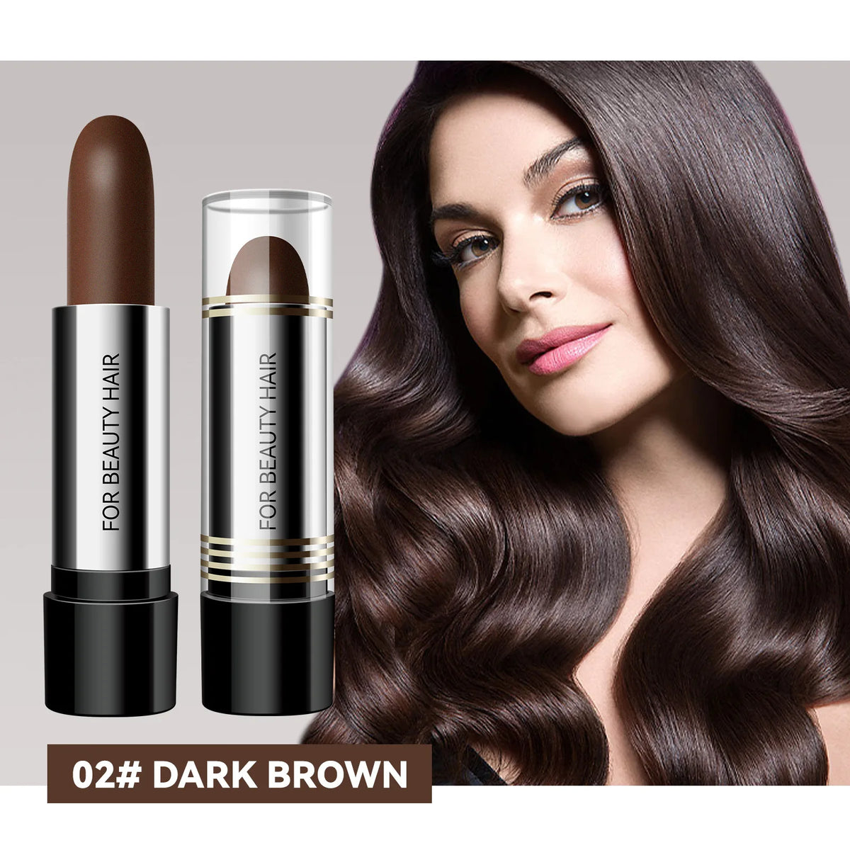 MLSMILE Temporary Hair Dye Pen – Instant Gray Coverage Temporary Hair Dye HIP 02 DARK BROWN