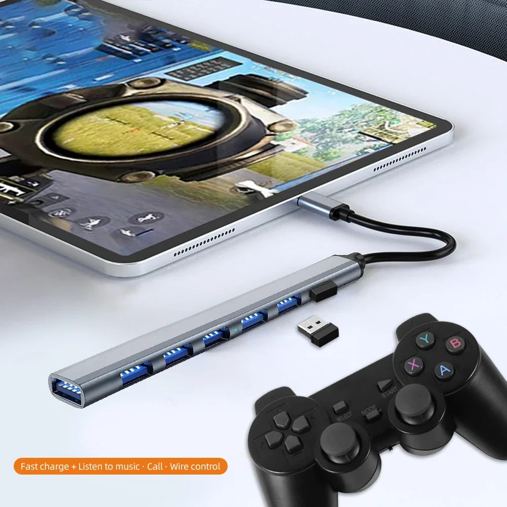 KEBIDUMEI 7-Port USB 3.0 Hub – 5Gbps SuperSpeed Splitter USB Hub Splitter HIP