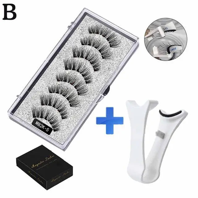 3D Natural Magnetic Eyelashes,With 5 Magnetic Lashes Shipping Box Eyelashes Handmade False Gift Reusable Support Drop Magne T6N2 HIP 02 CN