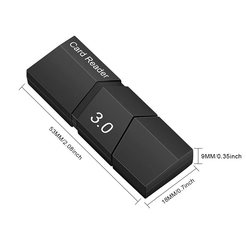 USB 3.0 Micro SD & TF Card Reader – Plug & Play Adapter SD Card Reader HIP black