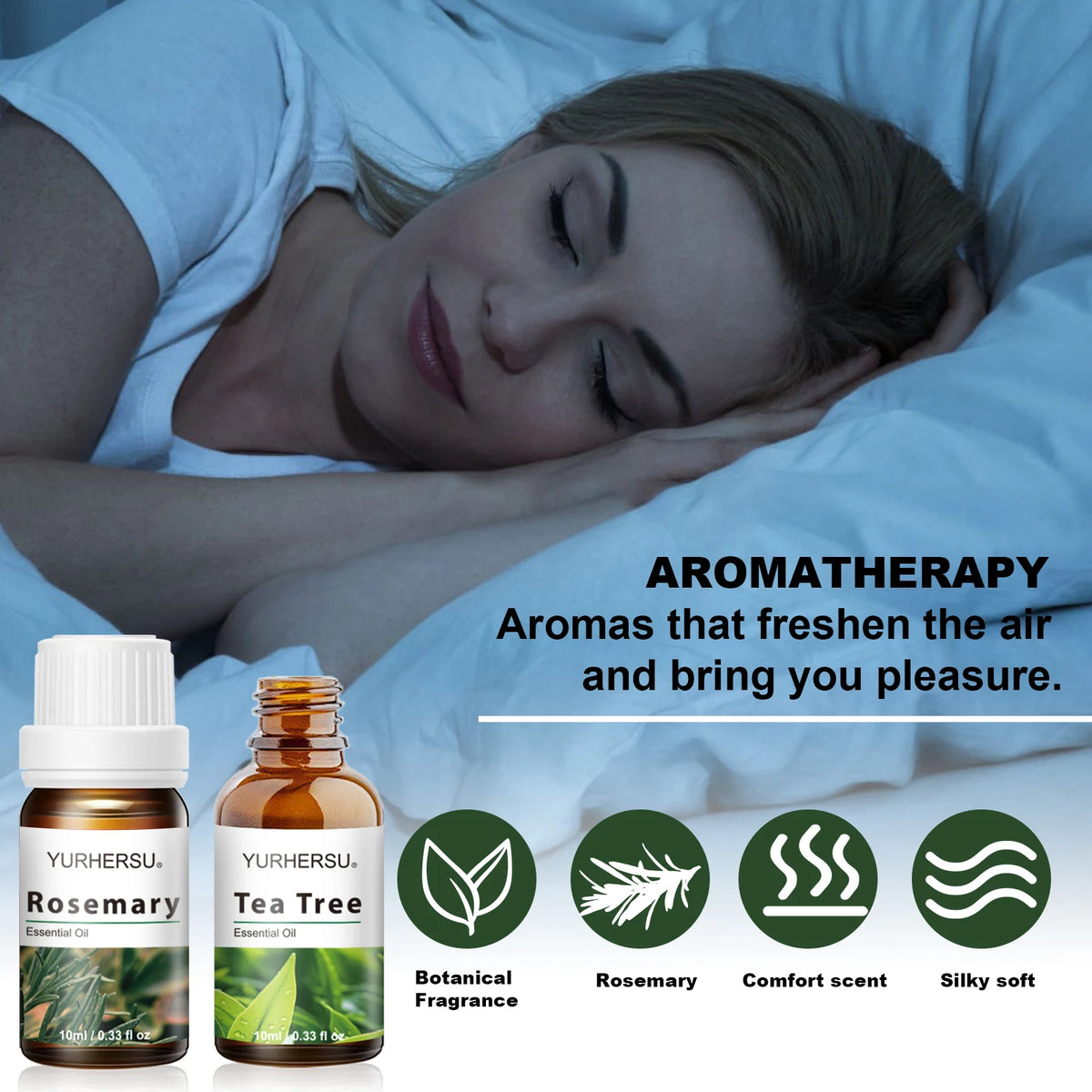 Rose & Ylang Ylang Essential Oil Set – Diffuser & Massage Essential Oil Set HIP