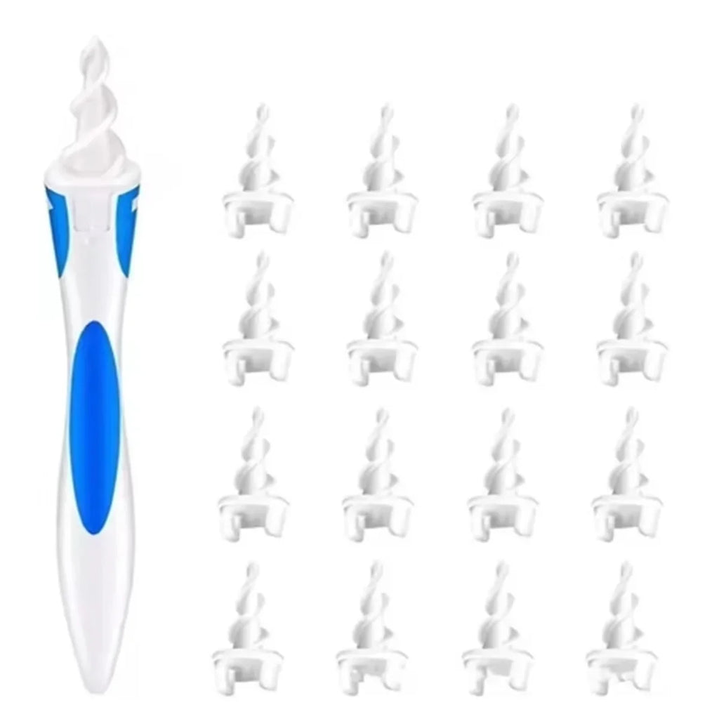 Spiral Ear Wax Removal Tool – 16 Soft Silicone Heads | RUZOFO Ear Wax Removal Tool HIP C598-16 head opp bag