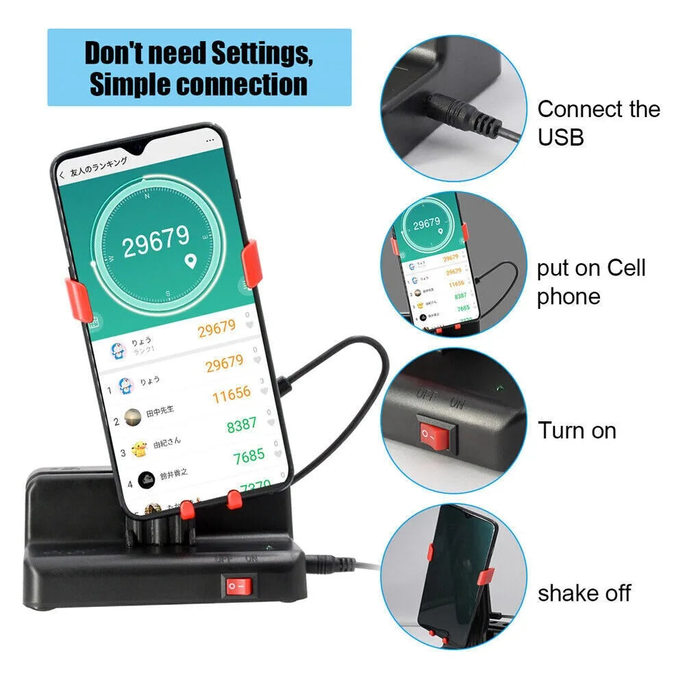 USB Phone Shaker Step Counter – Auto Swing Pedometer Holder Phone Shaker Holder HIP
