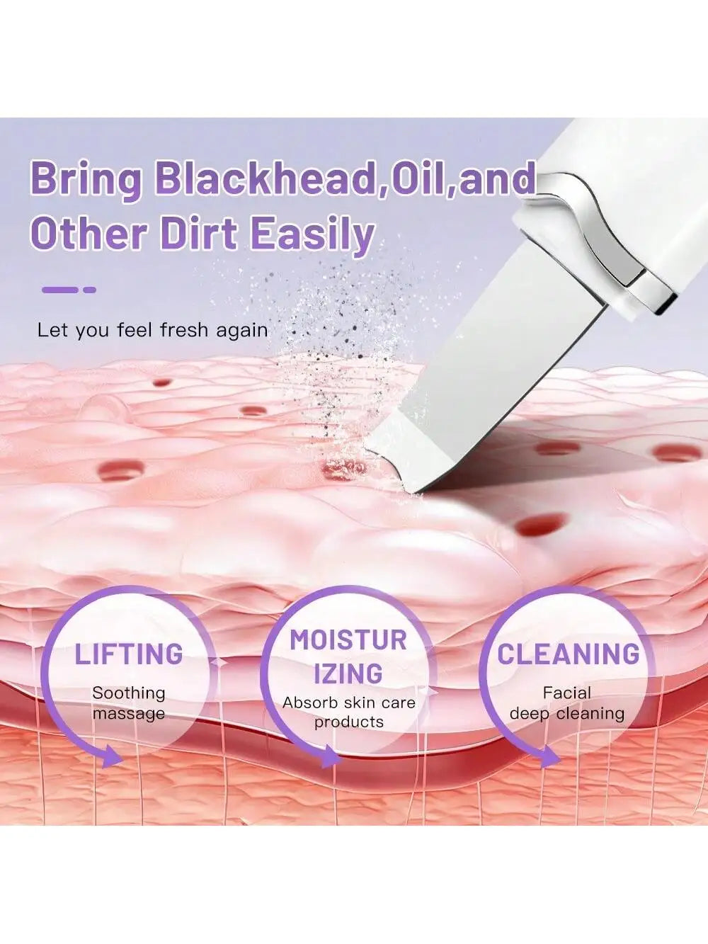 Ultrasonic Skin Scraper – Deep Pore Cleansing Face Device Facial Cleansing Device HIP