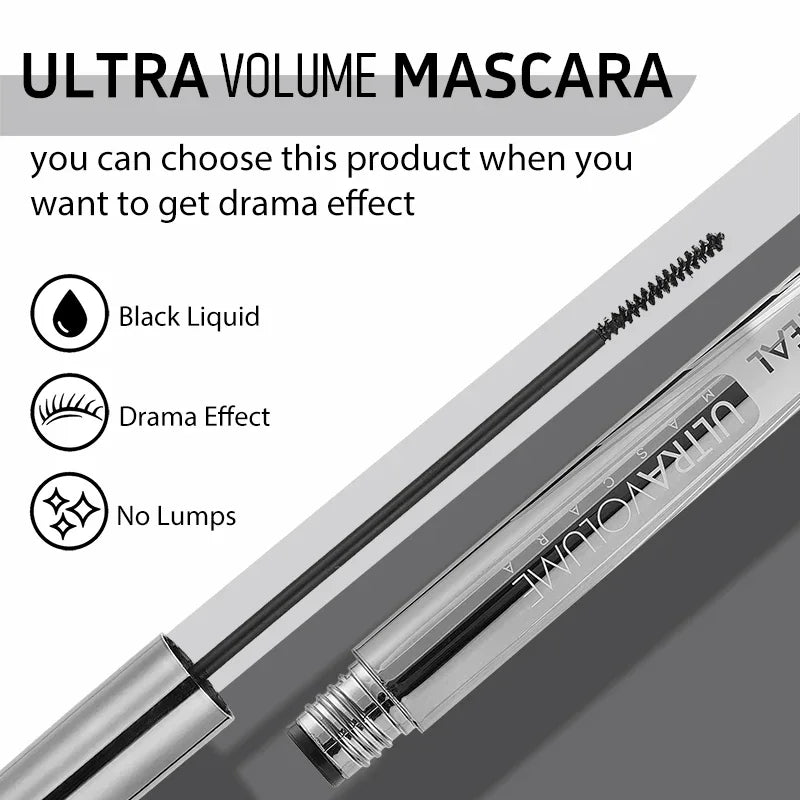 OCHEAL Waterproof Mascara – 2mm Micro Brush, Curl & Volume Waterproof Mascara HIP