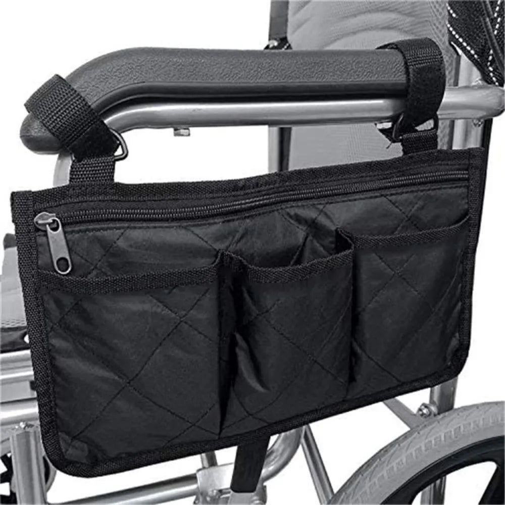 Wheelchair Armrest Hanging Bag – Multi-Pocket Waterproof Wheelchair Organizer Bag HIP
