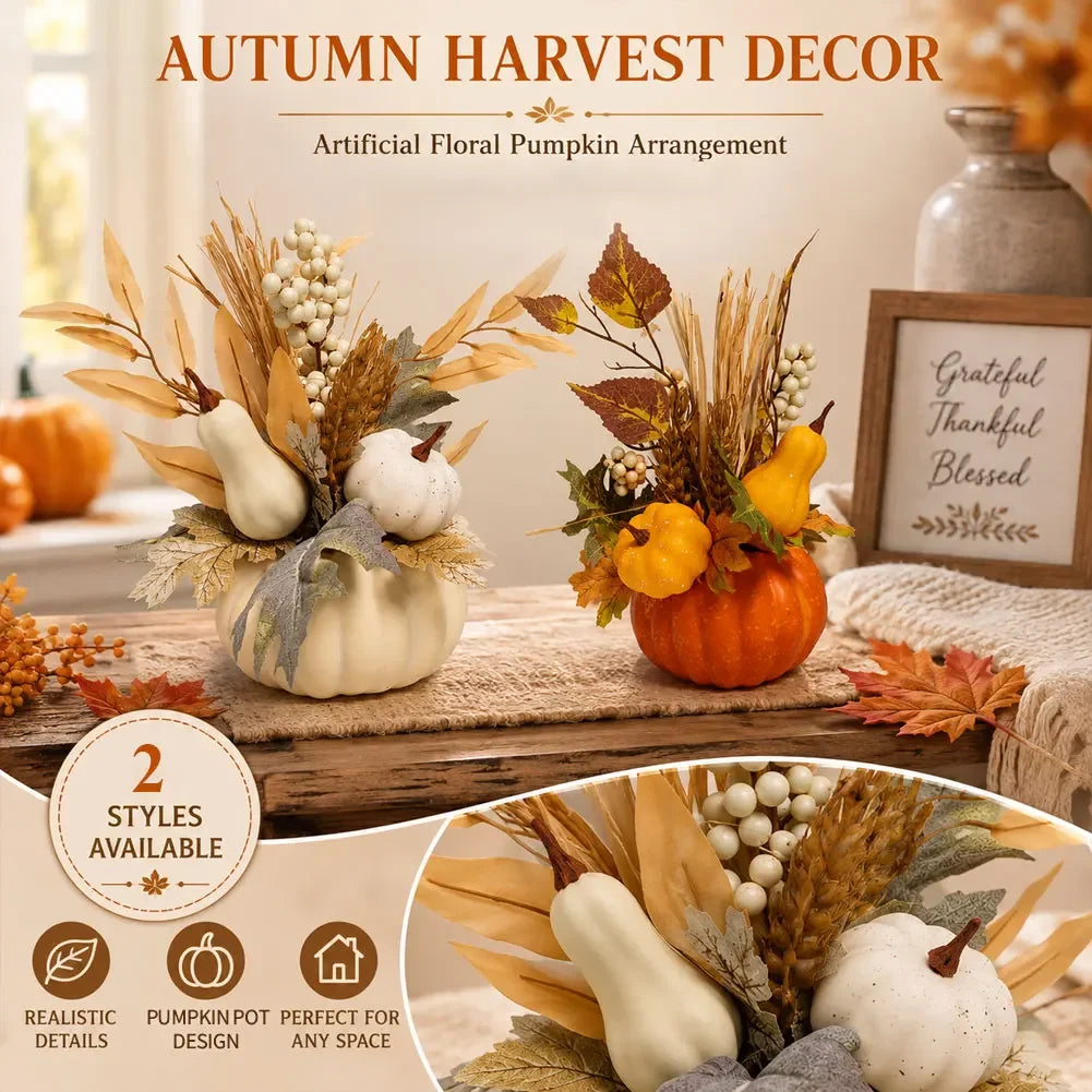 Halloween Decoration Artificial Floral Arrangement Artificial Pumpkin Flower for Porch DIY Crafts Halloween Office Decorations HIP