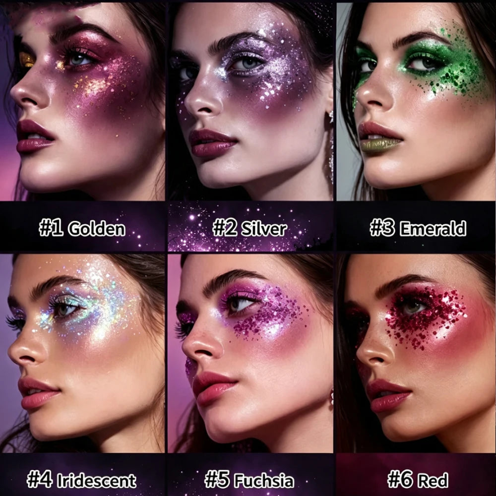 Glitter Gel Stick Sparkling Sequins Eyeshadow White Pearl Pink High Gloss Shine Face Body Paint for Halloween Party Stage Makeup HIP