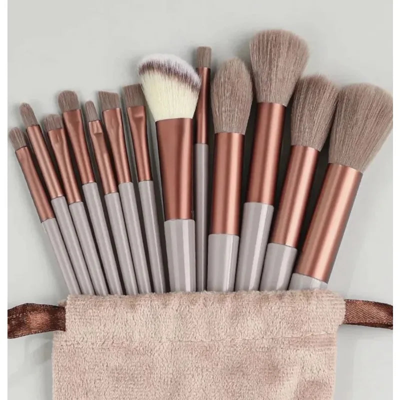 13-Piece Makeup Brush Set – Ultra Soft Bristles | RUZOFO Makeup Brush Set HIP C505-Brown with bag