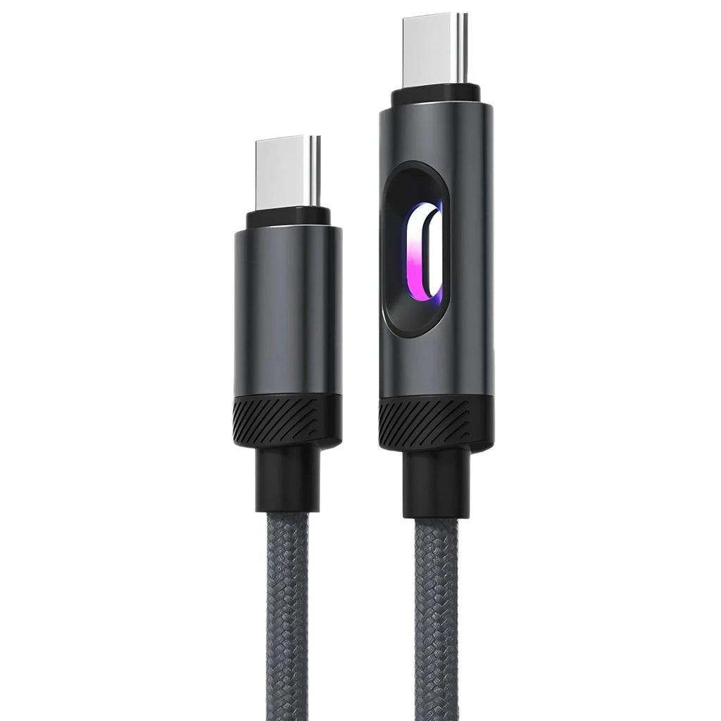 BESY USB-C Fast Charge Cable with LED Indicator – 3A PD USB-C Charging Cable HIP Black