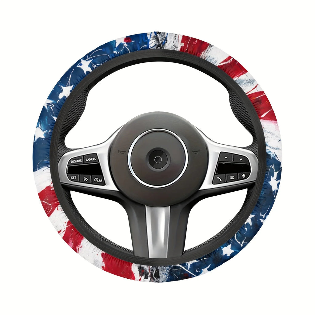American Flag Steering Wheel Cover – Patriotic Watercolor Steering Wheel Cover HIP