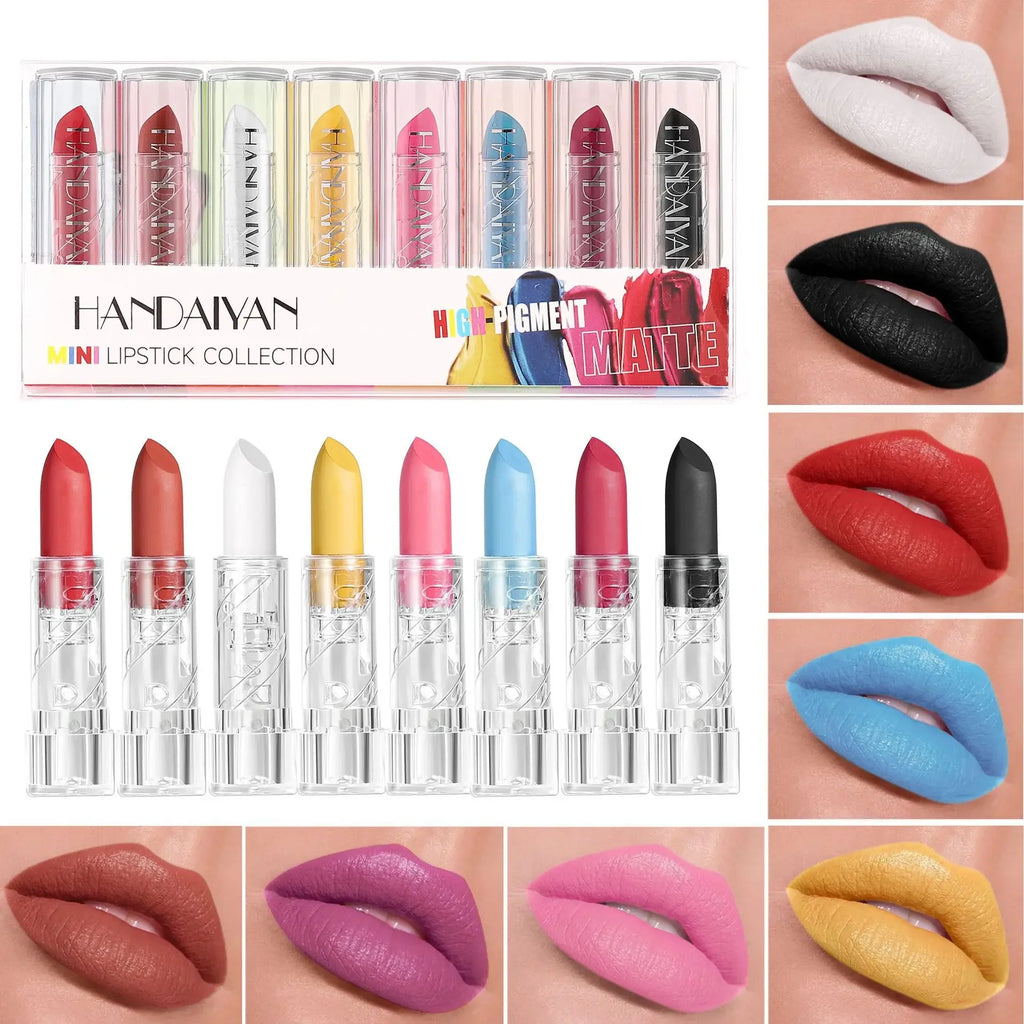 8-Piece Halloween Matte Lipstick Set – Face & Body Paint Halloween Lipstick Set HIP