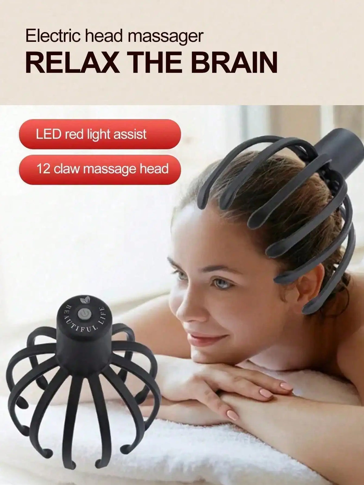 AXH Electric Octopus Scalp Massager – Rechargeable | HIP Electric Scalp Massager HIP black