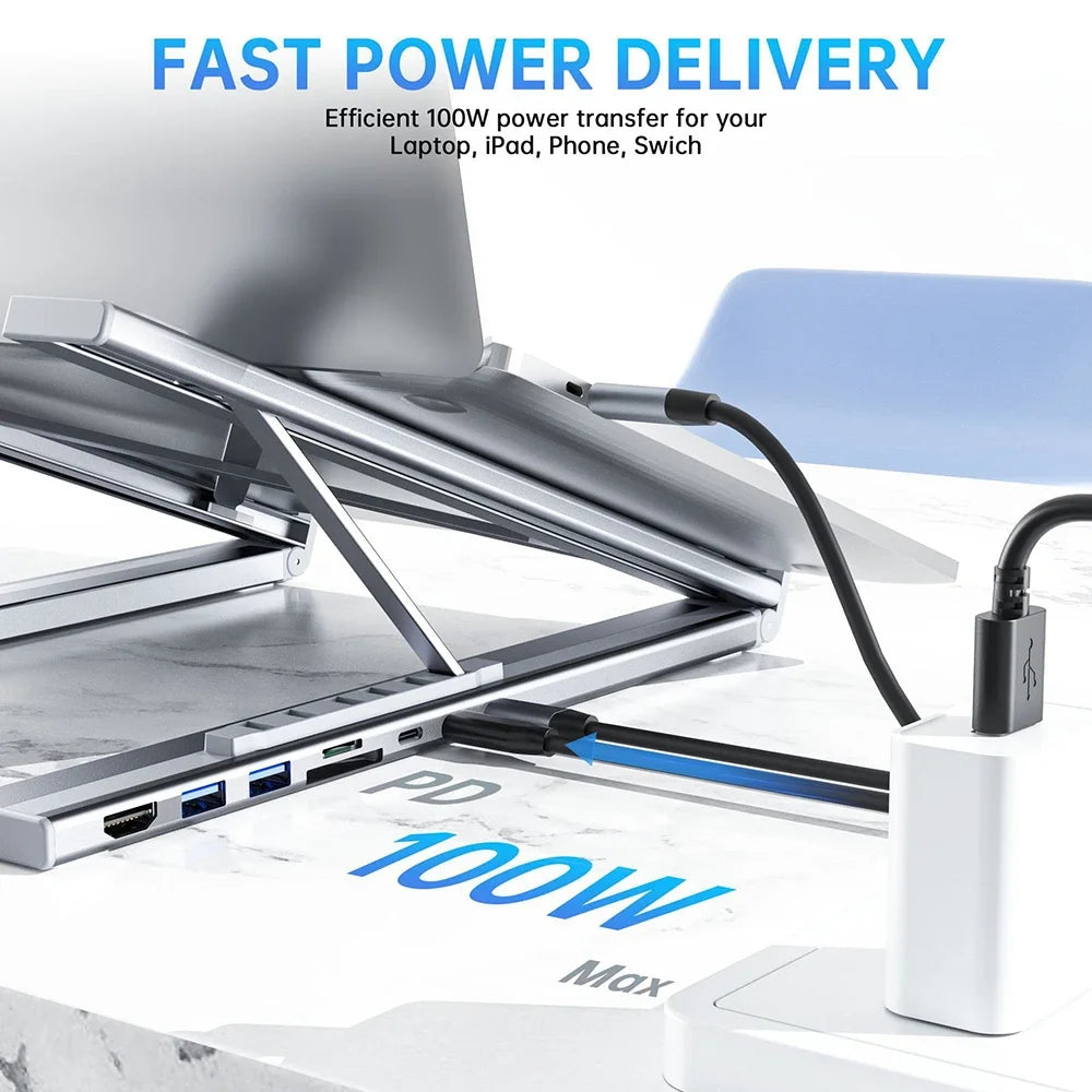 8-in-1 USB-C Docking Station – 4K HDMI, 100W PD, Aluminum USB-C Docking Station HIP