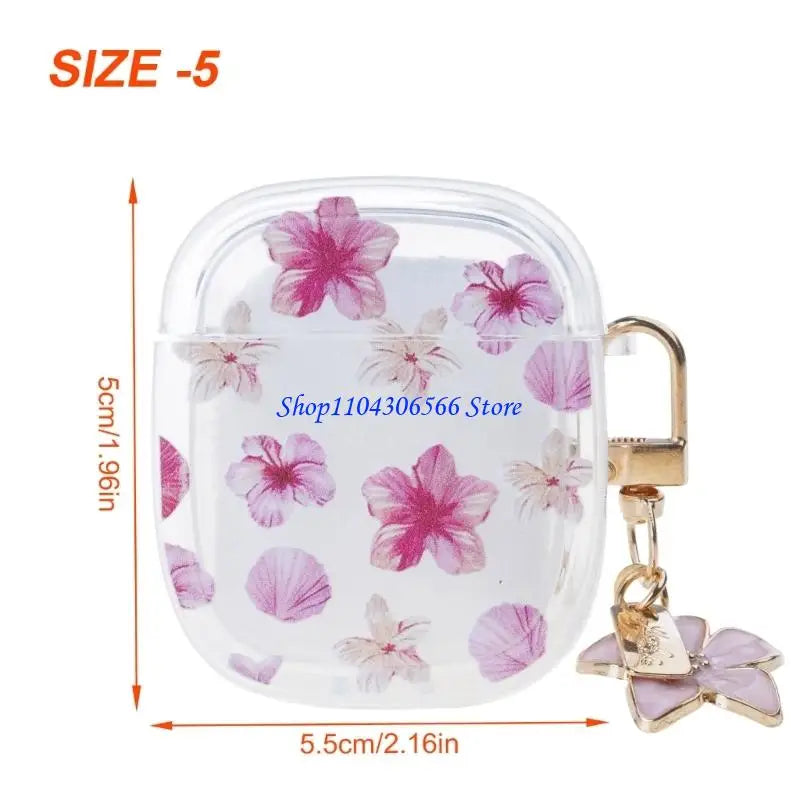 Floral Silicone Wireless Earbud Case – Soft Protective Cover Earbud Protective Case HIP