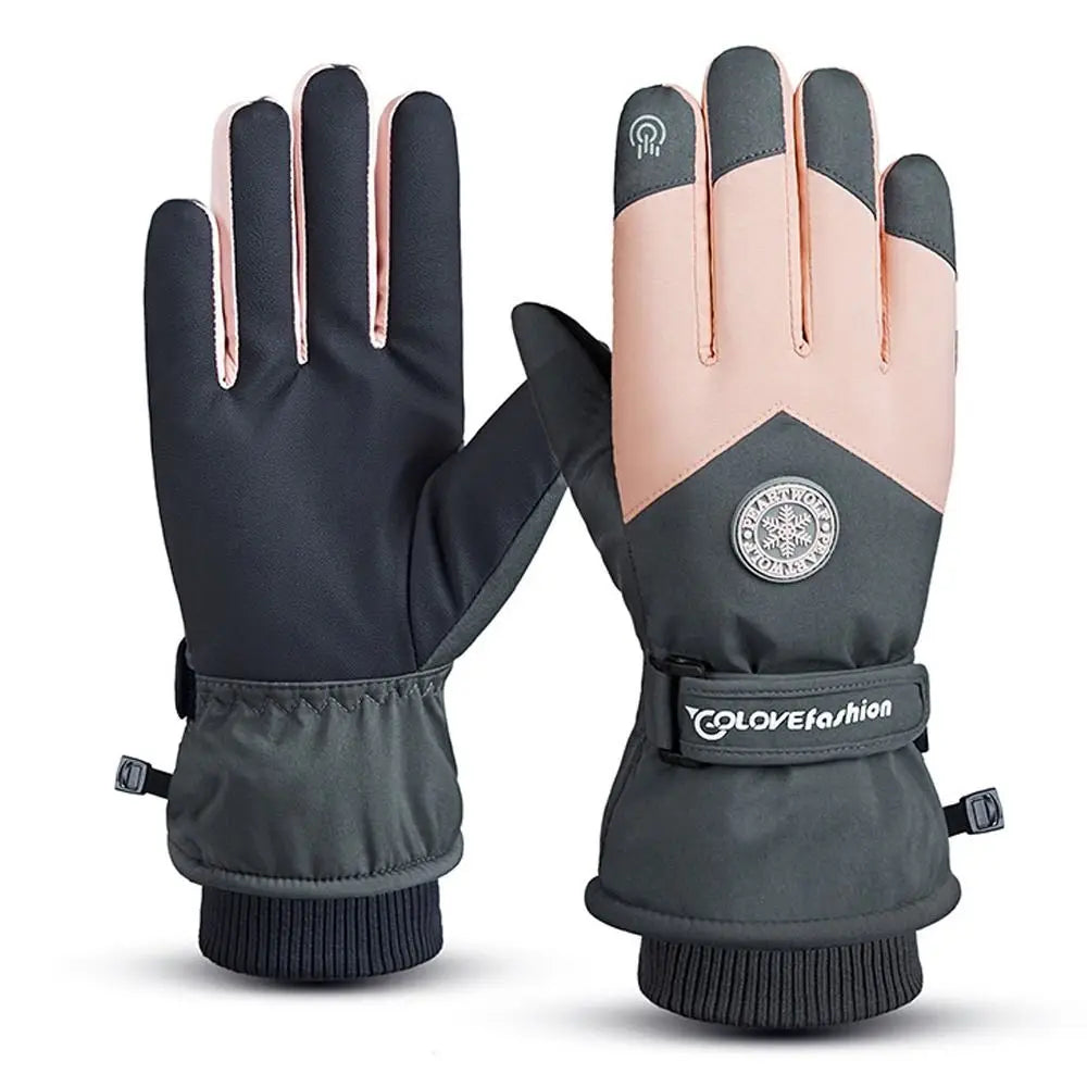 Waterproof Touchscreen Winter Ski & Motorcycle Gloves Winter Sport Gloves HIP Pink-M