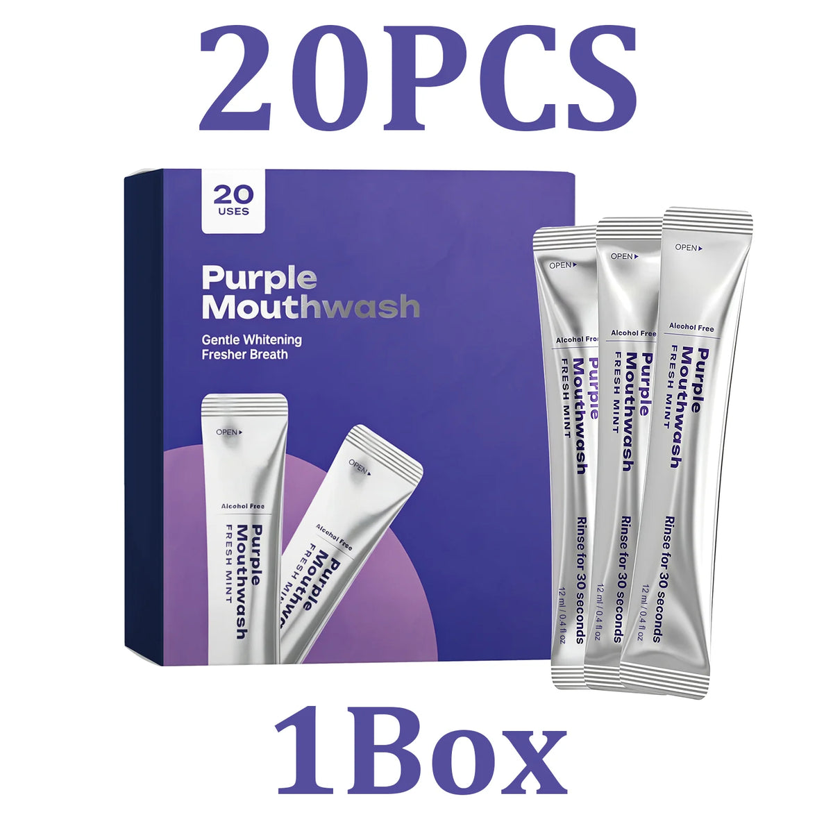 Fresh Mint Portable Mouthwash – 20 Travel Packets | HIP Travel Mouthwash HIP 1Box One Unit adults