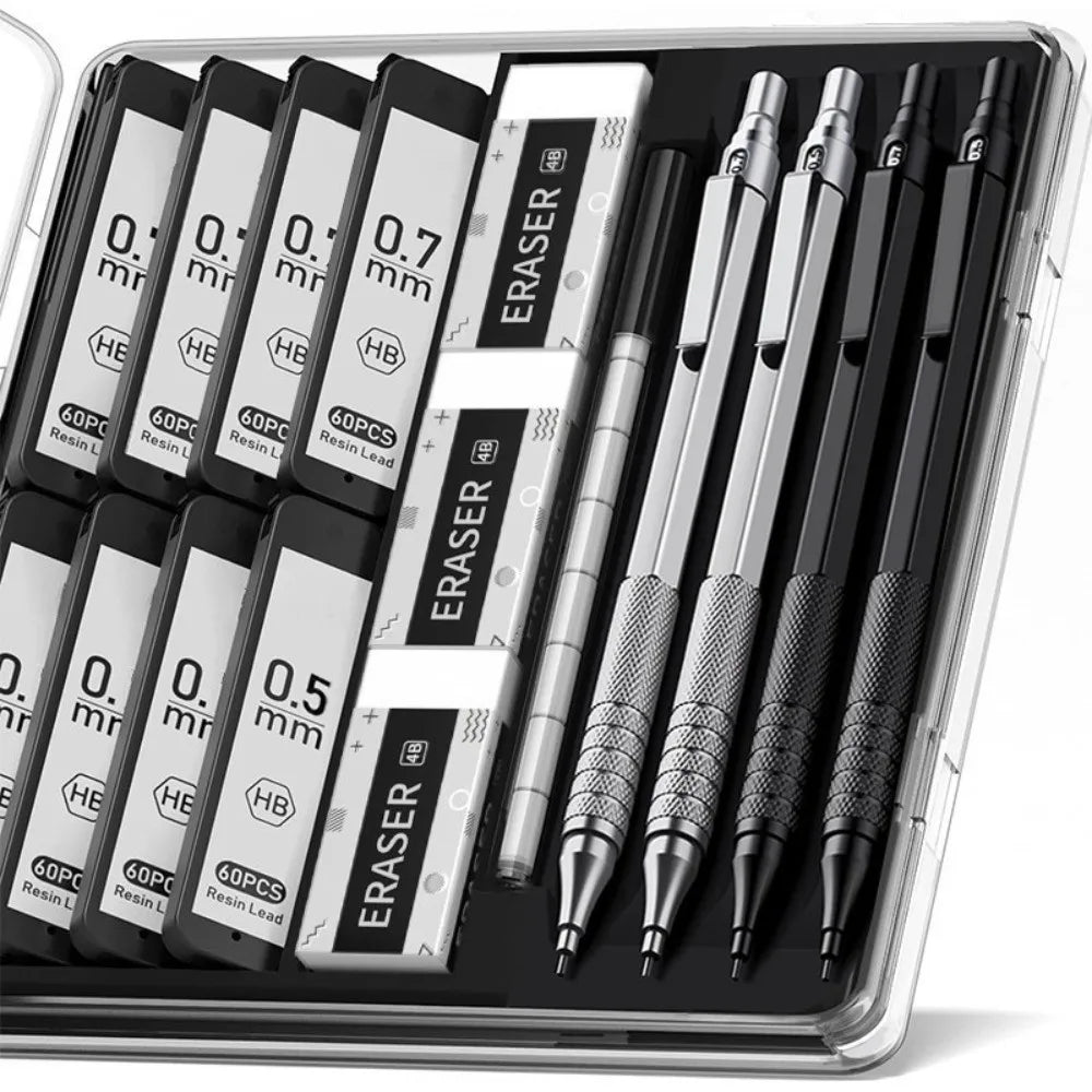 0.5mm & 0.7mm Full Metal Mechanical Pencil Set – HB Gift Mechanical Pencil Set HIP 1 Set without Box