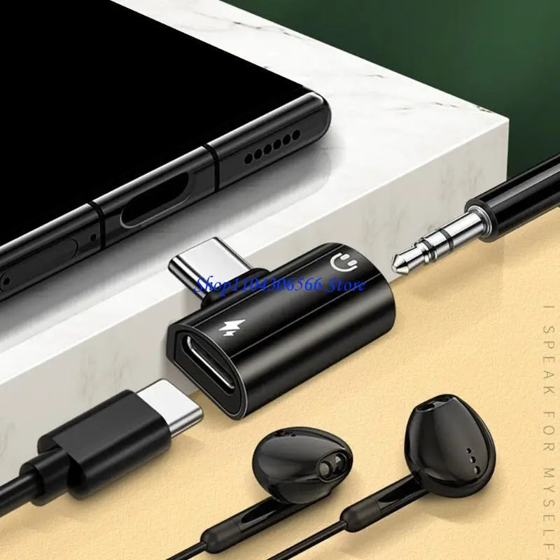 USB-C to 3.5mm Audio + PD 60W Fast Charging Adapter USB-C Audio Adapter HIP