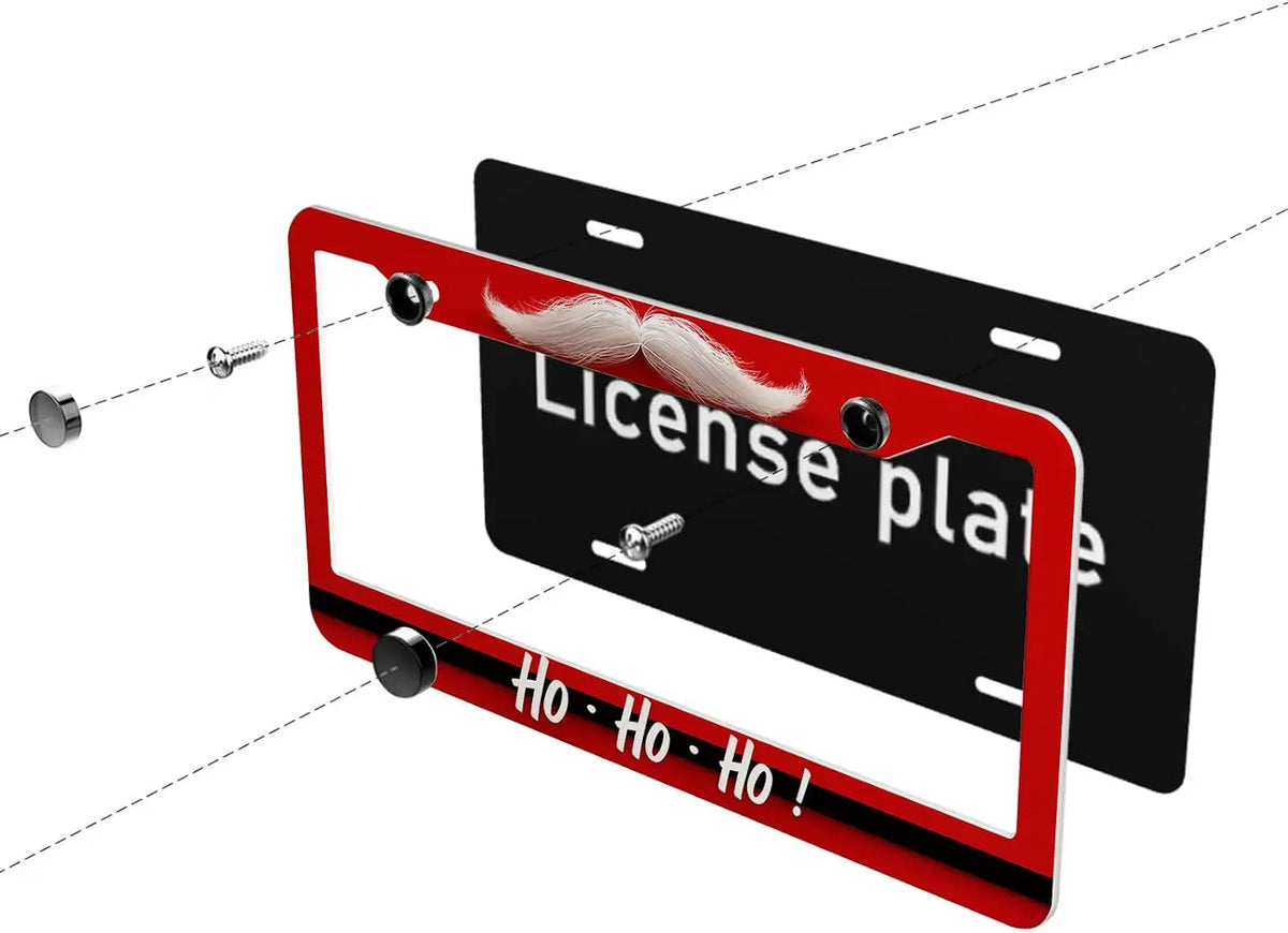Christmas Santa Beard License Plate Frame – Stainless Steel License Plate Frame HIP
