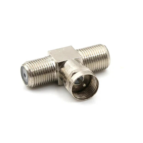 2-Way F-Type Coaxial Splitter – Male to 2 Female TV & Satellite Coaxial Signal Splitter HIP