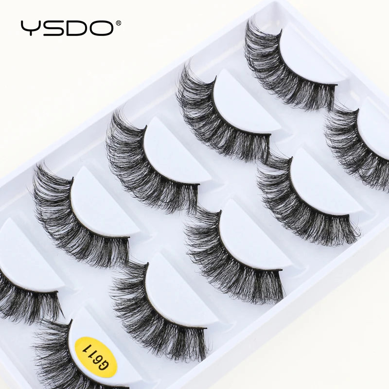 YSDO Eyelashes 3/5 Pairs Natural Long 3D Mink Lashes Fluffy Volume Mink False Eyelashes Cruelty Free Wispy Lashes Makeup Cilios HIP