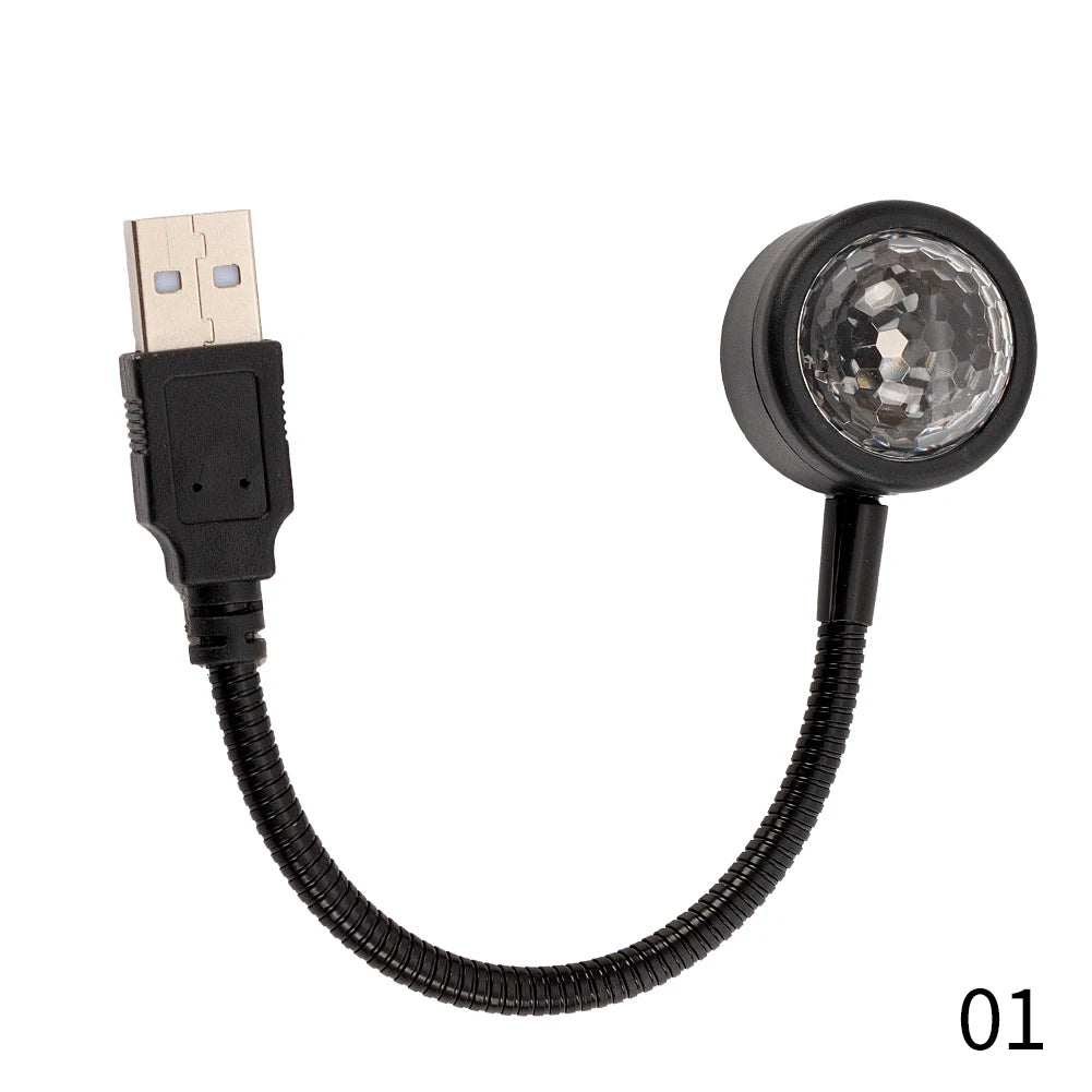 Dj Lighting Sound Party Auto USB Mini Disco Ball Lights RGB Multi Color Car Atmosphere Room Decorations Lamp Magic Strobe Light HIP 1