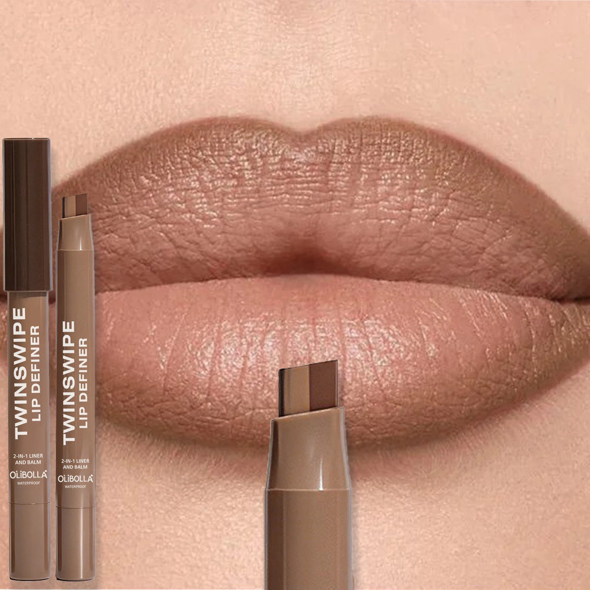 Two Color-Blocking Matte Lipliner Waterproof Durable Not Easy To Take Off Lipstick High Pigment Smooth Lip Outline Maquillage HIP 04 OLIBOLLA
