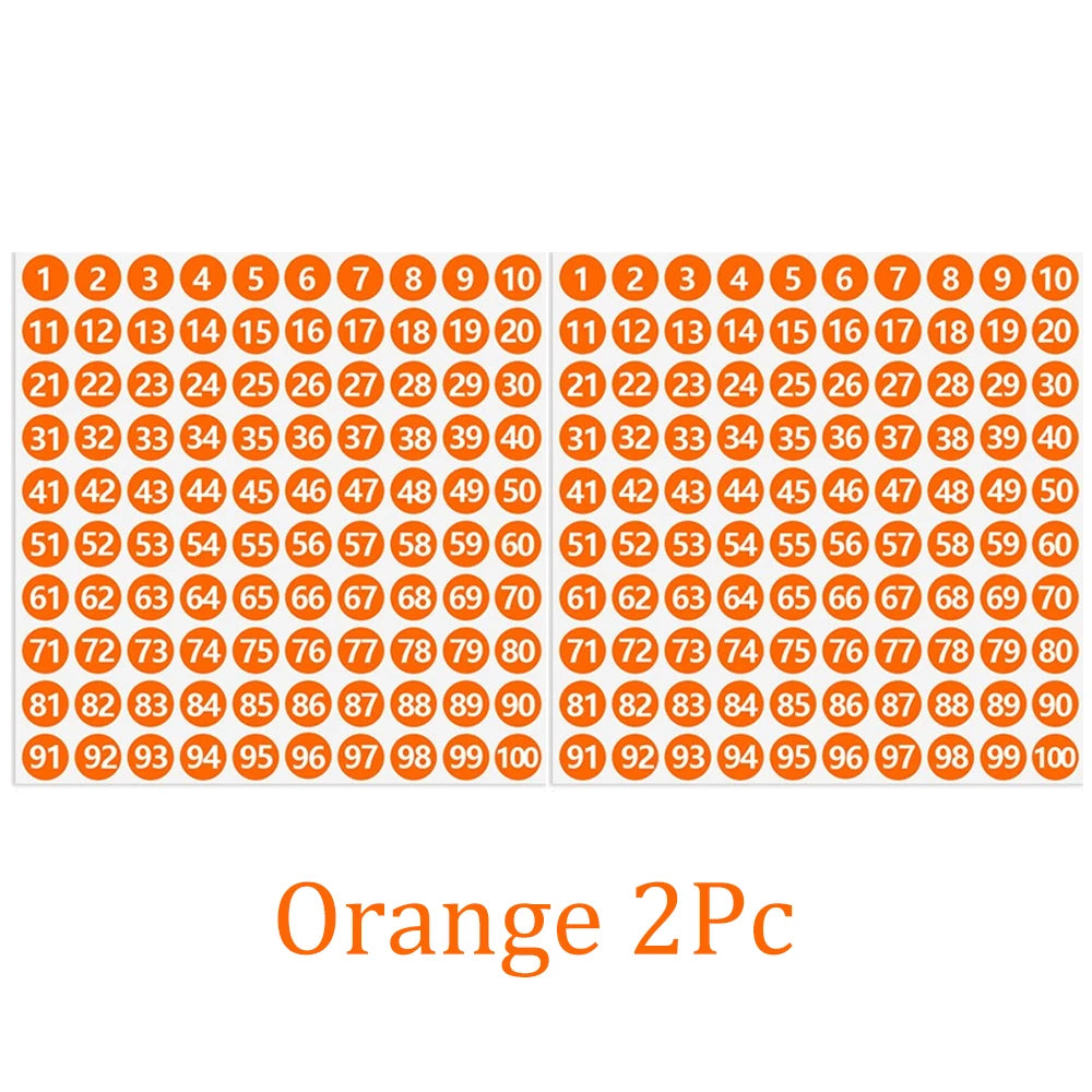 2/10Pcs Waterproof 7 Colors Number Sticker Label For Nail Polish Color Gel Varnish Marking Digital Label Sticker Manicure Tool HIP Orange 2Pc