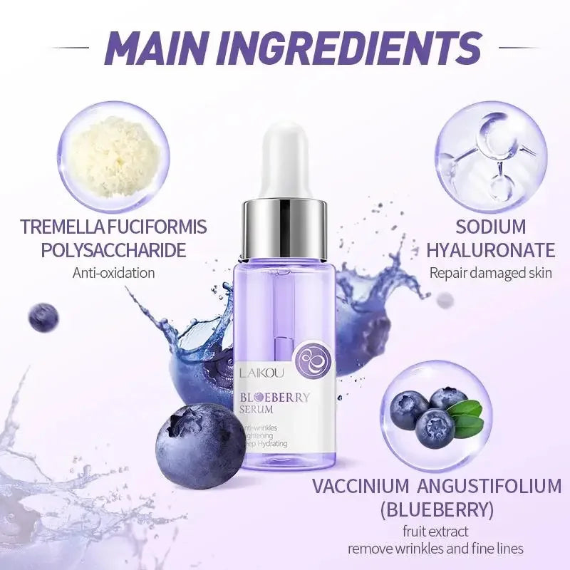 LAIKOU Blueberry Brightening Face Serum – Hydrating Essence Brightening Face Serum HIP