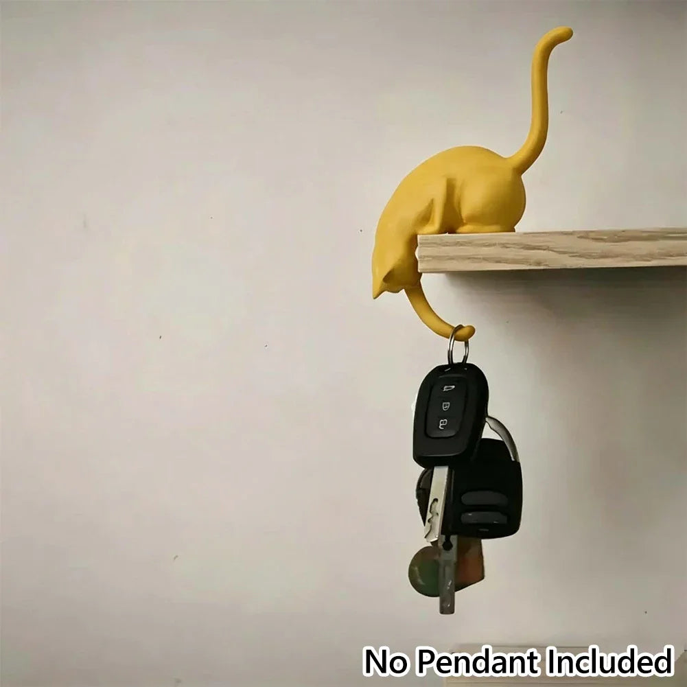 Creative and Cute 3D Cat Hanging Storage Hook Storage Rack Home Decoration Living Room Decoration Festival Decoration HIP Yellow